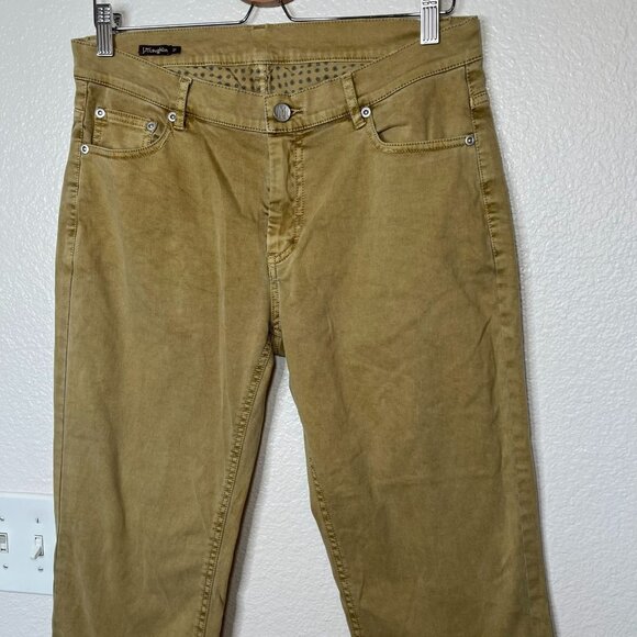 J. McLaughlin Womens Khaki Mustard Yellow Causal Pants Size 31 Slim Fit - Picture 8 of 13
